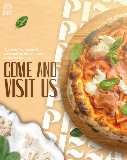Artisan Pizza — Come and Visit Us campaign poster